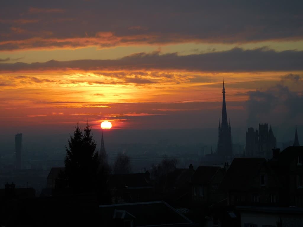 Soleil d'automme sur Rouen