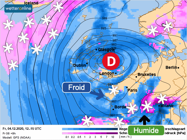 Carte de prévisions d'europe du Vendredi 4 décembre 2020