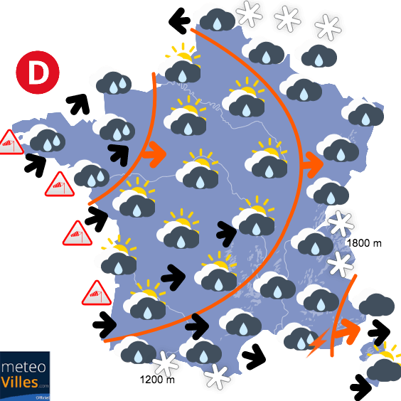 Carte de prévisions du temps du Samedi 30 janvier 2021