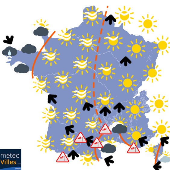 Carte de prévisions du temps du Dimanche 21 février 2021