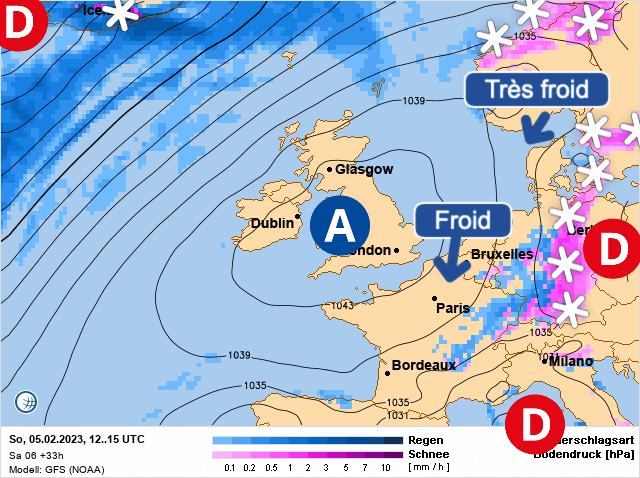 Carte de prévisions d'europe du Dimanche 5 février 2023