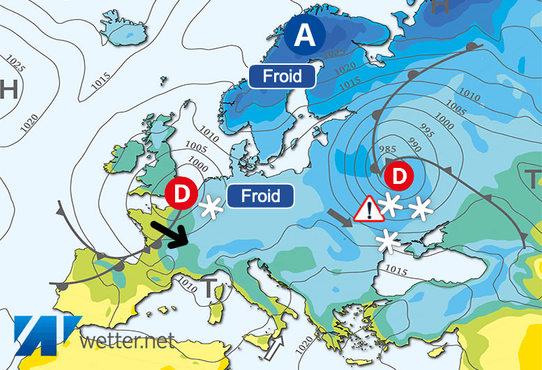Carte de prévisions d'europe du Lundi 27 novembre 2023
