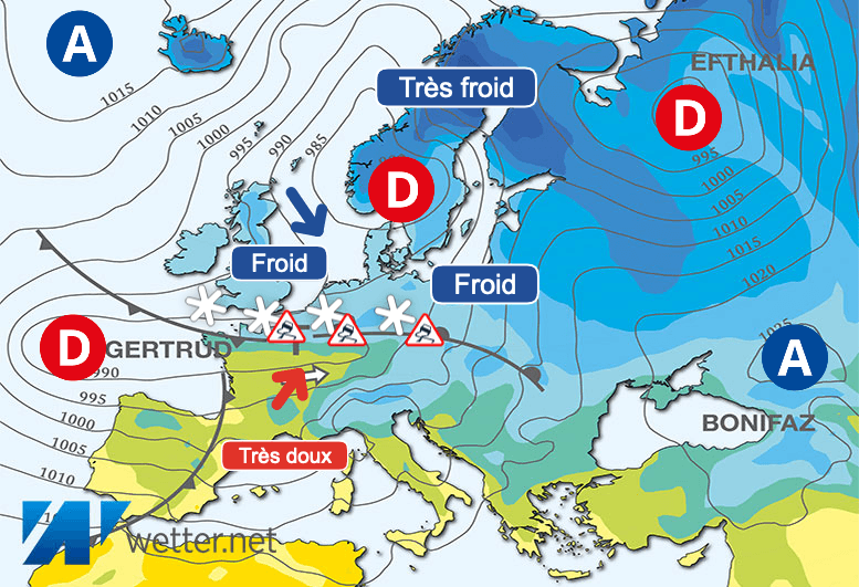 Carte de prévisions d'europe du Mercredi 17 janvier 2024