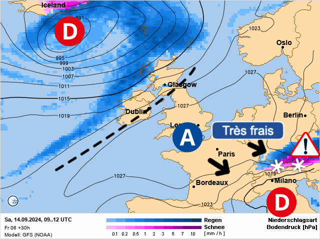 Carte de prévisions d'europe du Samedi 14 septembre 2024