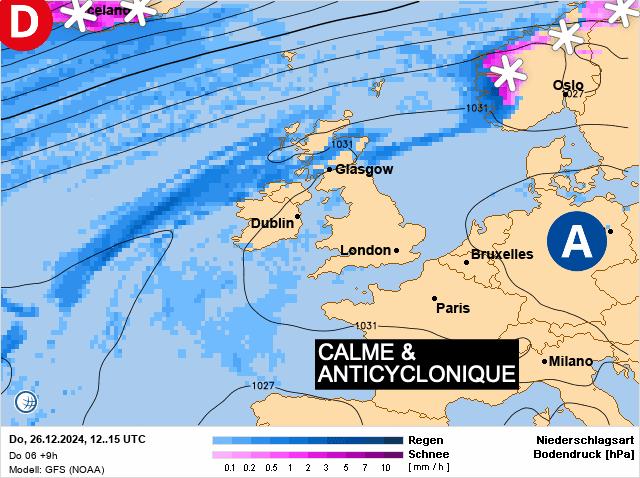 Carte de prévisions d'europe du Jeudi 26 décembre 2024
