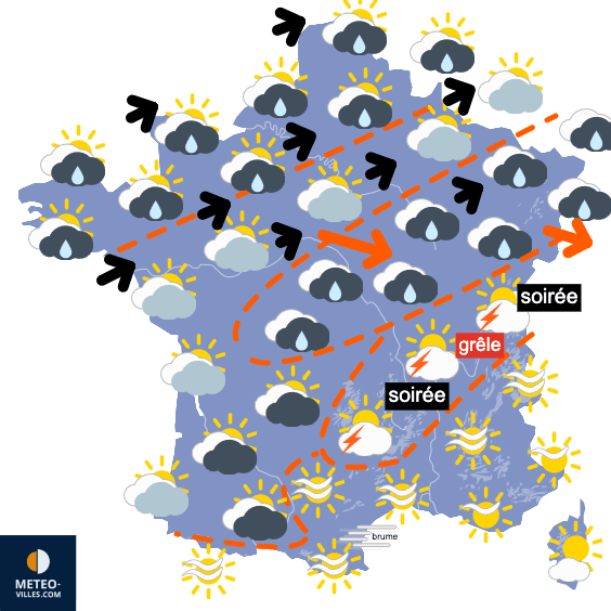 Carte de prévisions du temps du Vendredi 6 juin 2025
