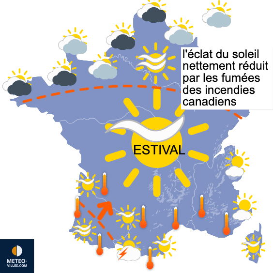 Carte de prévisions du temps du Mardi 10 juin 2025