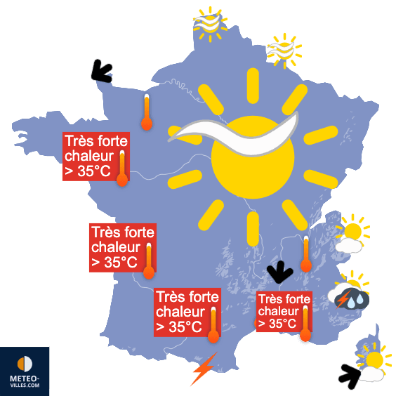 Carte de prévisions du temps du Vendredi 20 juin 2025