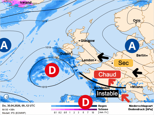 Carte de prévisions d'europe du Jeudi 30 avril 2026