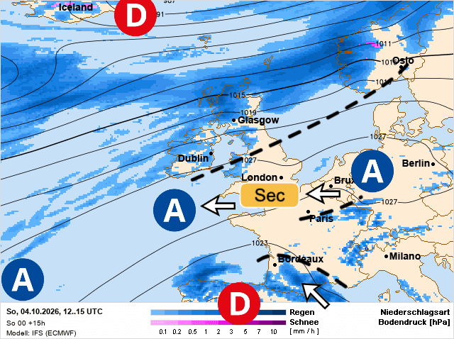 Carte de prévisions d'europe du Dimanche 4 octobre 2026