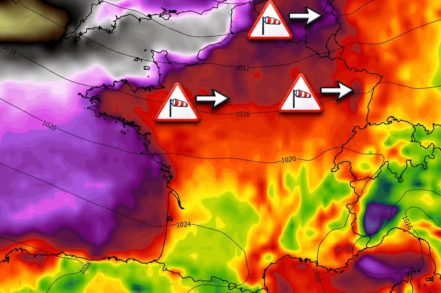 Tempête vendredi : les vents forts pourraient aussi toucher l’intérieur des terres