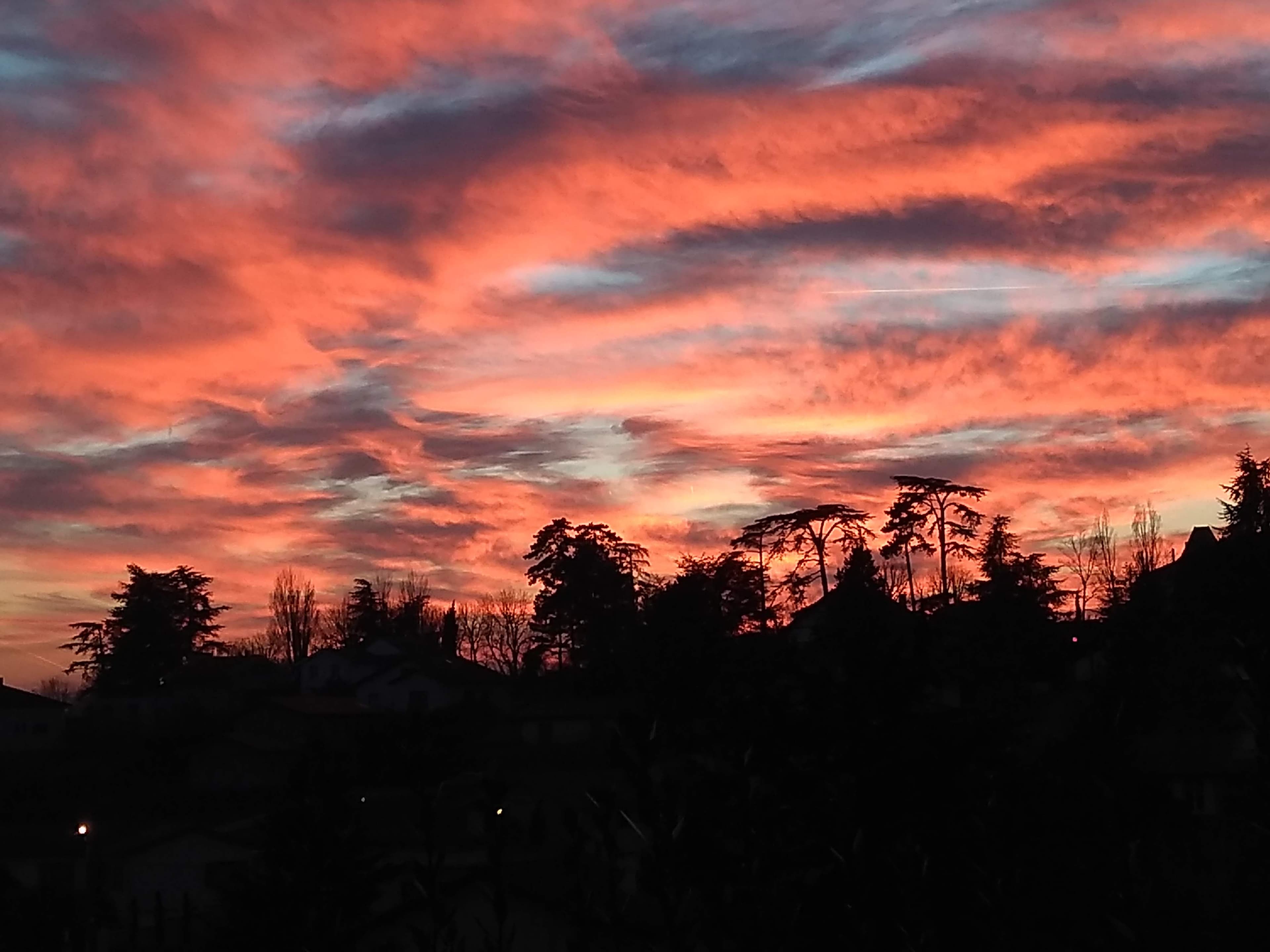 Ciel de Janvier au coucher de soleil