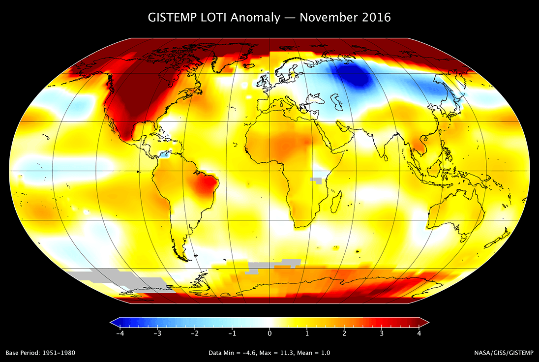 Image d'illustration pour La NASA confirme un mois de Novembre anormalement chaud 