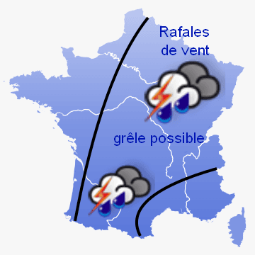 Image d'illustration pour Alerte orages en France jusqu'à samedi 28 juillet 2012