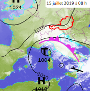 Image d'illustration pour Orages, trombes et neige le 15 juillet des Alpes à la Corse