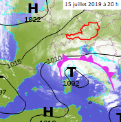 Image d'illustration pour Orages, trombes et neige le 15 juillet des Alpes à la Corse