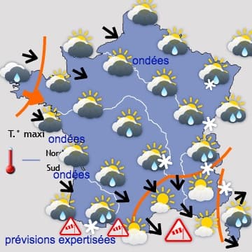 Temporaireement plus doux au Sud et pluvieux au Nord