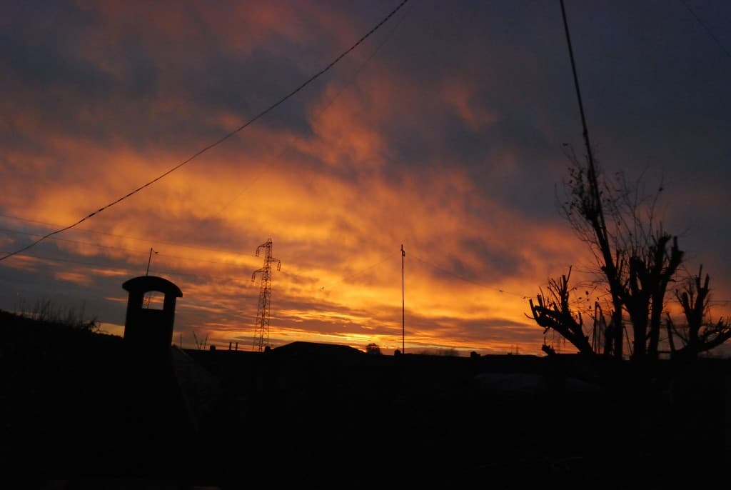 Avant la tempête, soleil couchant