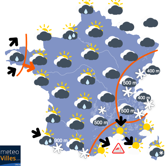 Week-end moins froid et perturbé océanique