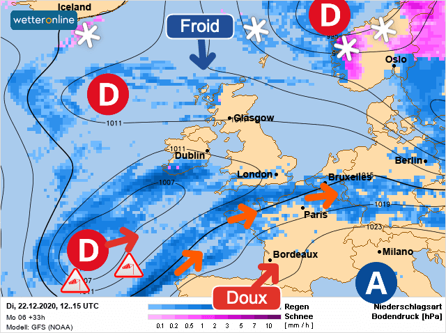 Carte de prévisions d'europe du Mardi 22 décembre 2020