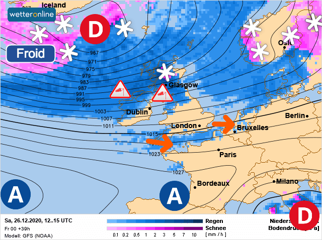 Carte de prévisions d'europe du Samedi 26 décembre 2020