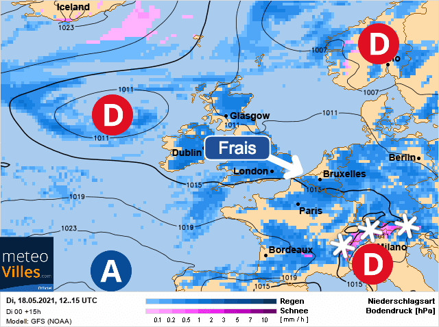 Carte de prévisions d'europe du Mardi 18 mai 2021