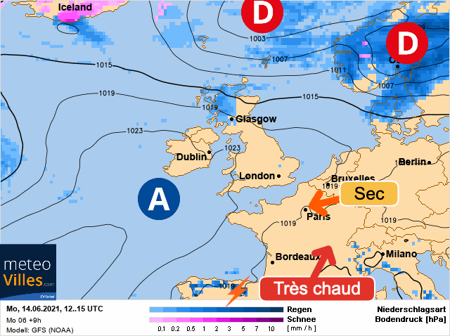 Carte de prévisions d'europe du Lundi 14 juin 2021