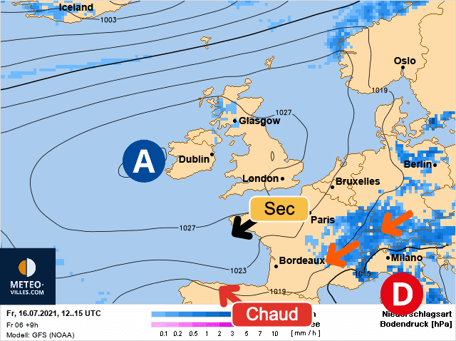 Carte de prévisions d'europe du Vendredi 16 juillet 2021