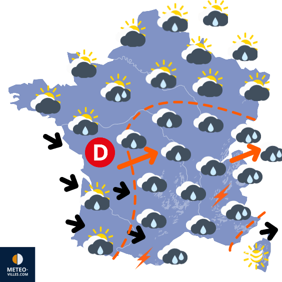 Carte de prévisions du temps du Mercredi 4 août 2021