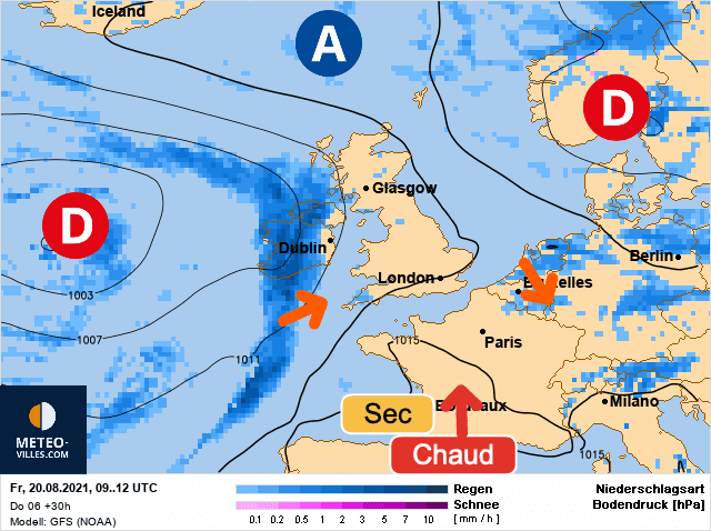 Carte de prévisions d'europe du Vendredi 20 août 2021