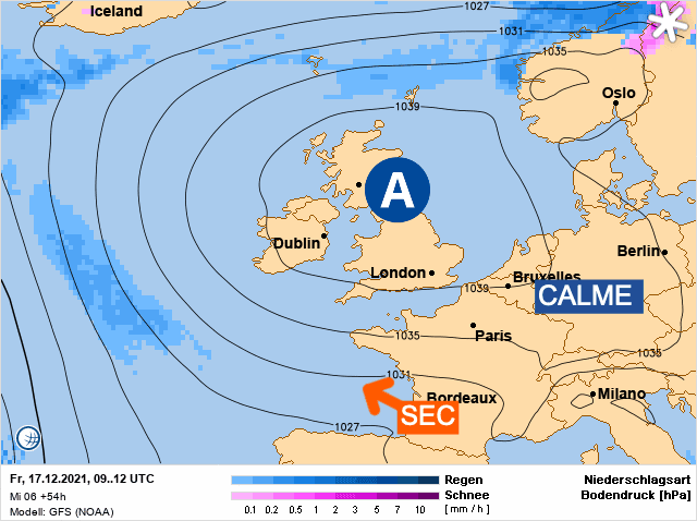 Carte de prévisions d'europe du Vendredi 17 décembre 2021