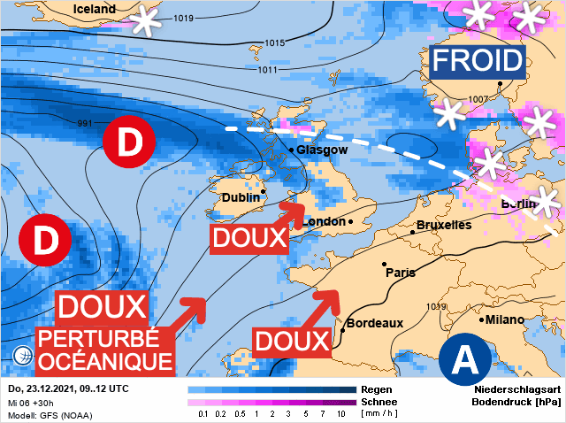 Carte de prévisions d'europe du Jeudi 23 décembre 2021
