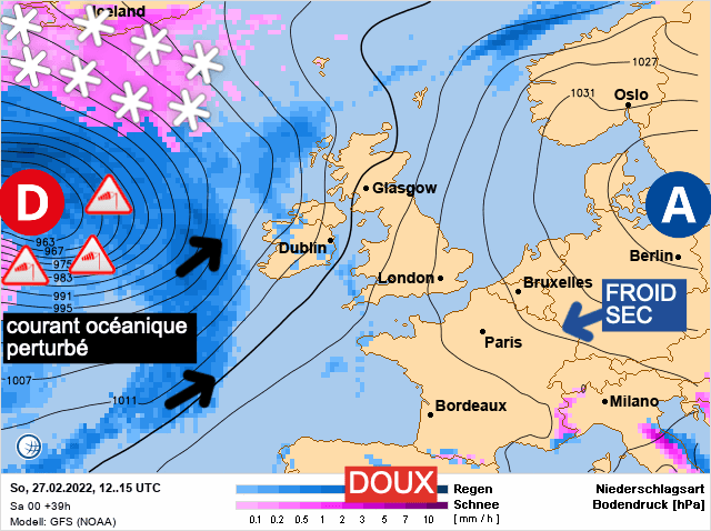 Carte de prévisions d'europe du Dimanche 27 février 2022