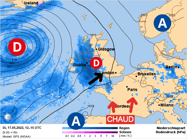 Carte de prévisions d'europe du Mardi 17 mai 2022