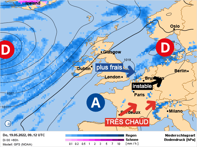 Carte de prévisions d'europe du Jeudi 19 mai 2022