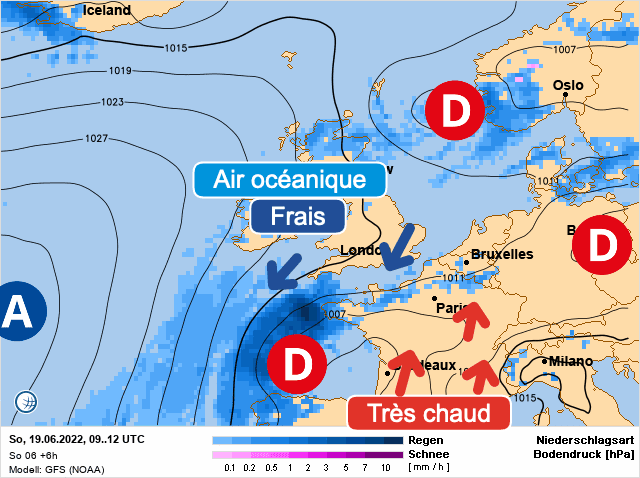 Carte de prévisions d'europe du Dimanche 19 juin 2022