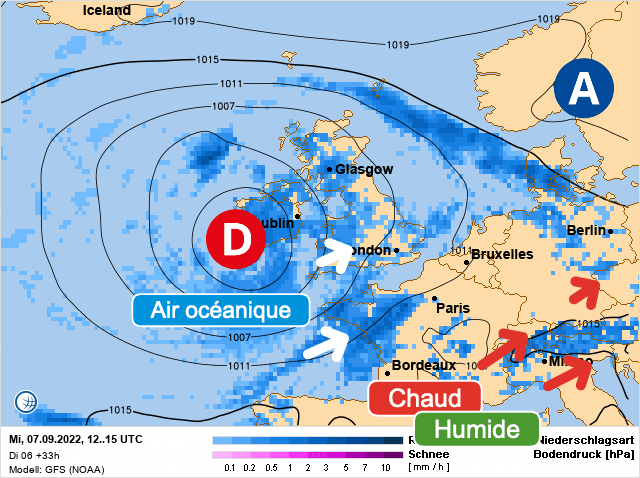 Carte de prévisions d'europe du Mercredi 7 septembre 2022