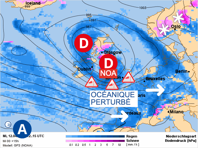 Carte de prévisions d'europe du Mercredi 12 avril 2023