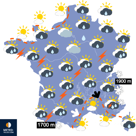 Persistance du risque d'averses
