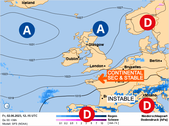 Carte de prévisions d'europe du Vendredi 2 juin 2023