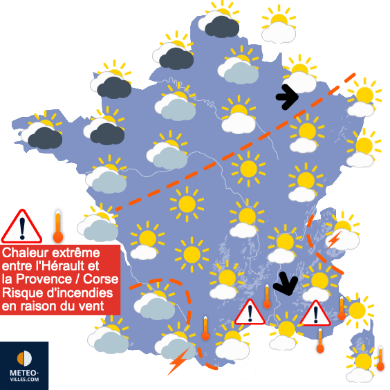 Une situation météo globalement classique sur la France