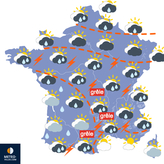 Carte de prévisions du temps du Samedi 18 mai 2024