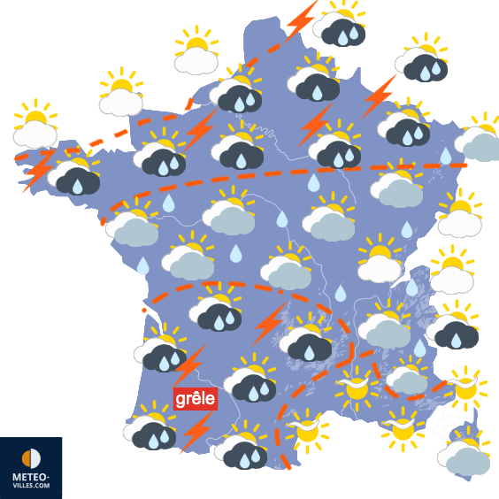 Carte de prévisions du temps du Dimanche 19 mai 2024
