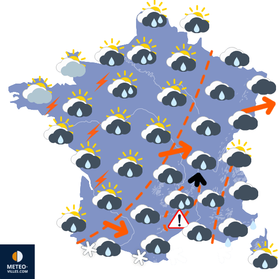 Episodes pluvieux entrecoupées de périodes plus calmes