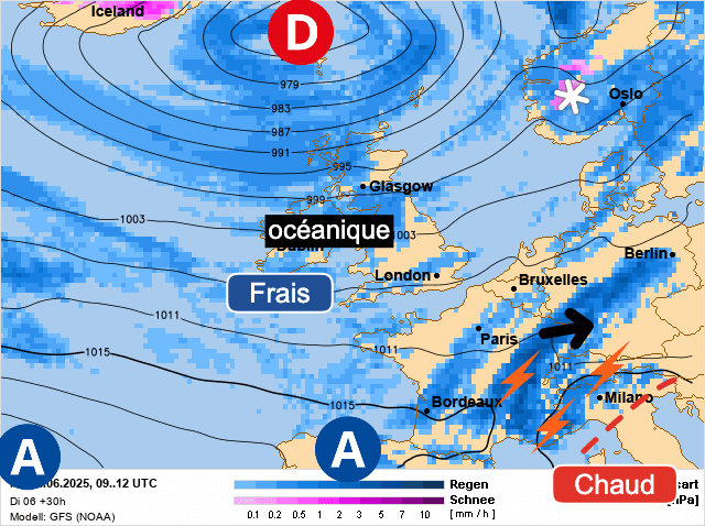 Carte de prévisions d'europe du Mercredi 4 juin 2025