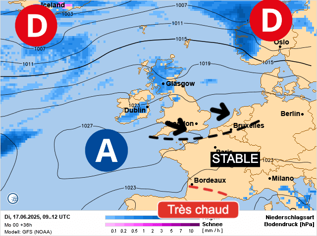 Carte de prévisions d'europe du Mardi 17 juin 2025