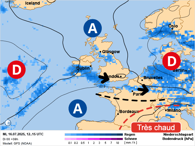 Carte de prévisions d'europe du Mercredi 16 juillet 2025