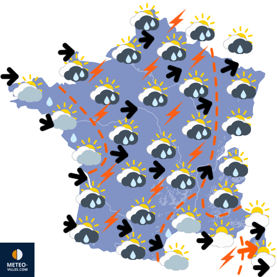Carte de prévisions du temps du Vendredi 29 août 2025