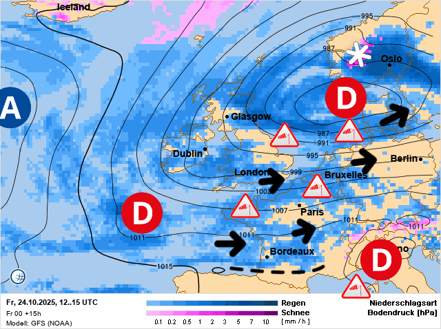 Carte de prévisions d'europe du Vendredi 24 octobre 2025