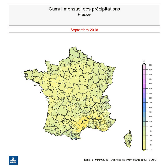 Image d'illustration pour Bilan de septembre 2018 : exceptionnellement sec et ensoleillé